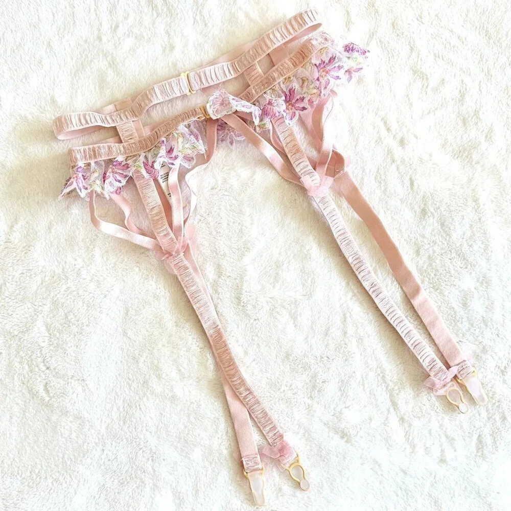 NEW For Love & Lemons April Bloom Garter Belt - XXS